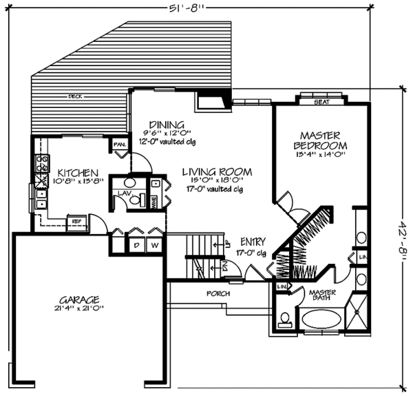 House Plan Design - Country Floor Plan - Main Floor Plan #320-1131