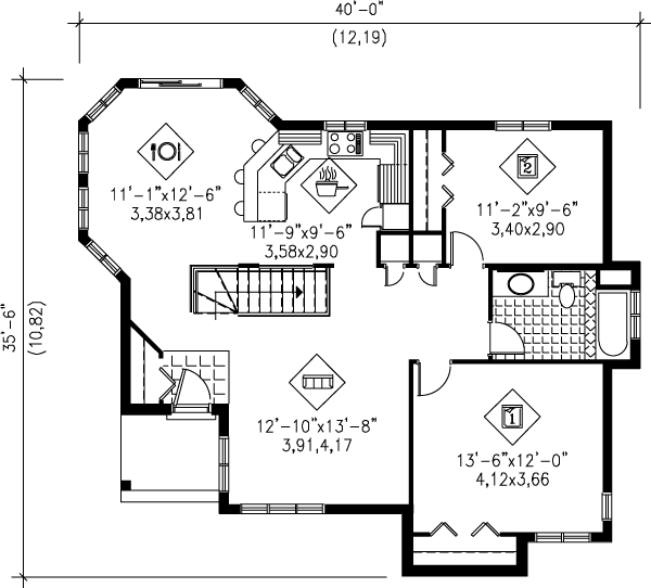 Contemporary Floor Plan - Main Floor Plan #25-1231
