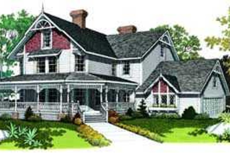 Home Plan - Farmhouse Exterior - Front Elevation Plan #72-186