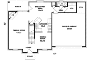European Style House Plan - 3 Beds 2.5 Baths 1659 Sq/Ft Plan #81-659 