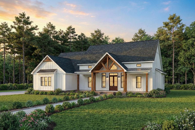 House Blueprint - Exterior - Front Elevation 3 for Farmhouse House Plan #1074-129 - 4 bed, 3 bath