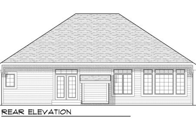 Dream House Plan - Exterior - Rear Elevation for Bungalow House Plan #70-946 - 2 bed, 2 bath