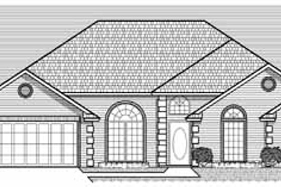 Exterior - Front Elevation for European House Plan #65-174 - 4 bed, 3 bath