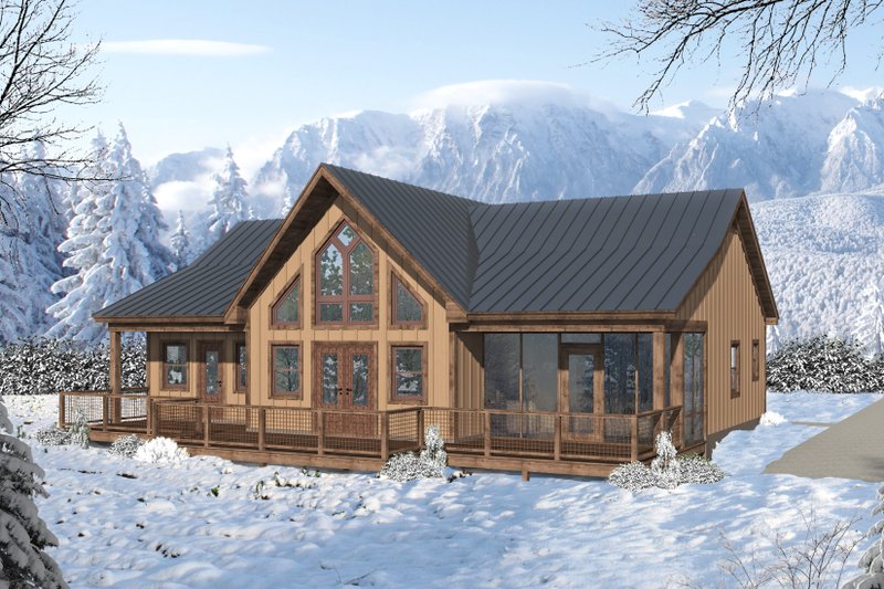 Home Plan - Exterior - Rear Elevation 1 for Country House Plan #932-400 - 2 bed, 2 bath