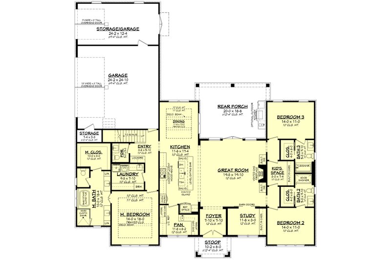 Dream House Plan - Floor Plan - Main Floor for Contemporary House Plan #430-374 - 3 bed, 3.5 bath
