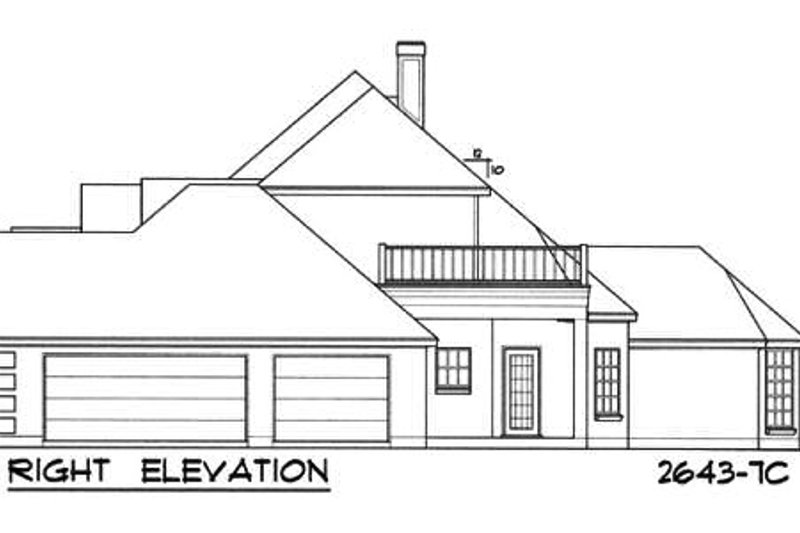 House Blueprint - Exterior - Other Elevation 1 for European House Plan #40-368 - 3 bed, 2.5 bath