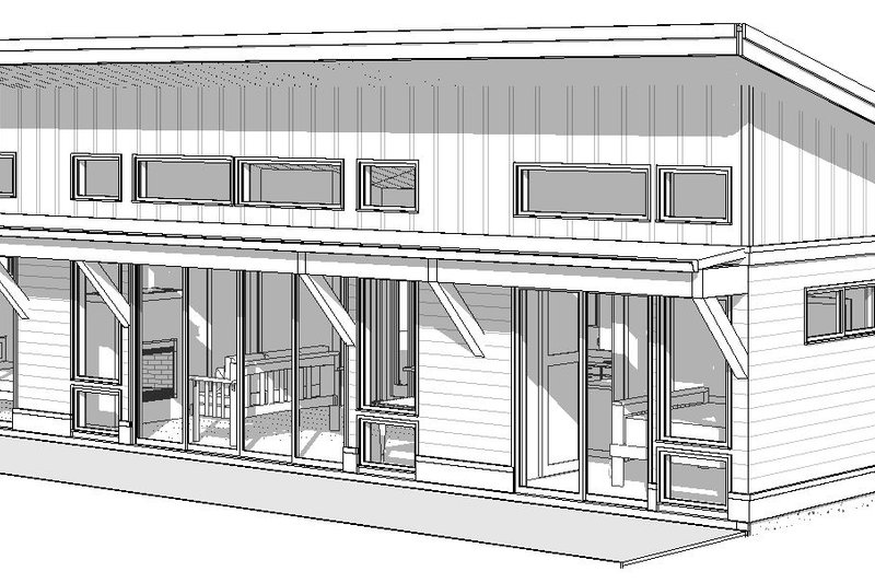 Home Plan - Exterior - Rear Elevation for Modern House Plan #895-135 - 2 bed, 2 bath