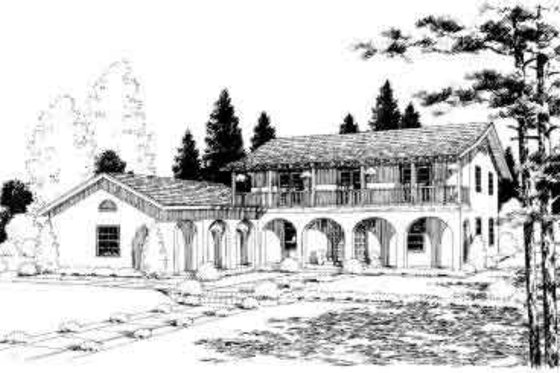 Exterior - Front Elevation for Mediterranean House Plan #312-173 - 3 bed, 2.5 bath