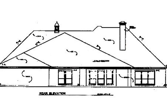 Exterior - Rear Elevation for European House Plan #141-265 - 4 bed, 3 bath