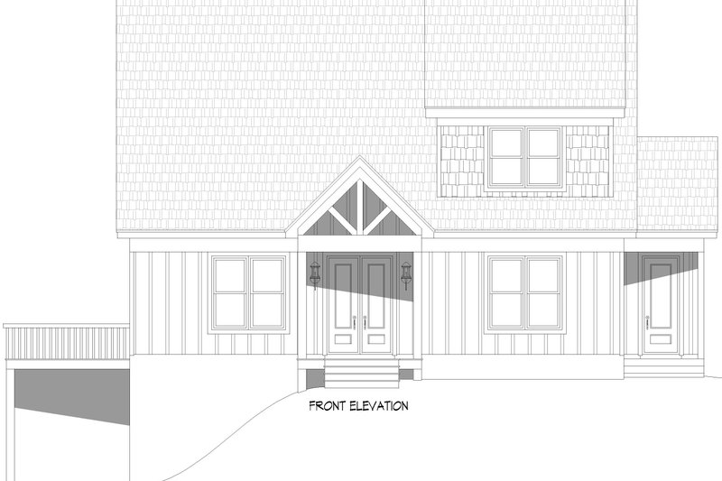 Architectural House Design - Exterior - Front Elevation 3 for Country House Plan #932-1100 - 3 bed, 3.5 bath