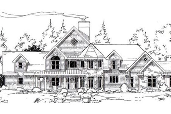 Exterior - Front Elevation for European House Plan #312-830 - 4 bed, 4 bath