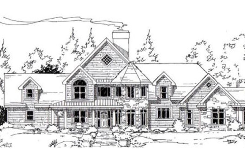European Style House Plan - 4 Beds 4 Baths 3475 Sq/Ft Plan #312-830