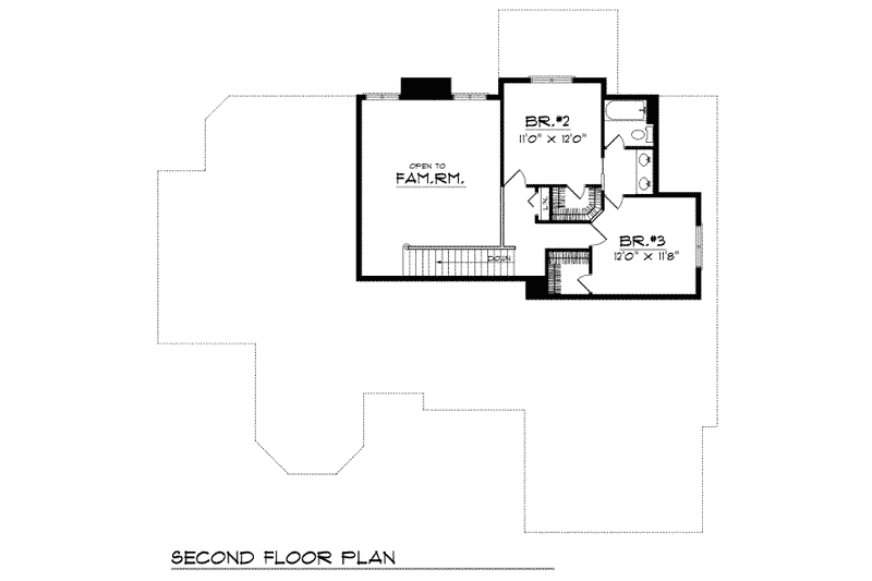 Home Plan - Floor Plan - Upper Floor for European House Plan #70-412 - 3 bed, 2.5 bath