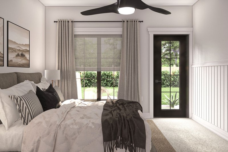 House Blueprint - Interior - Bedroom 1 for Modern House Plan #455-447 - 2 bed, 1 bath
