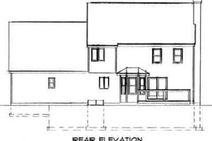 Exterior - Rear Elevation for Country House Plan #75-155 - 3 bed, 2.5 bath