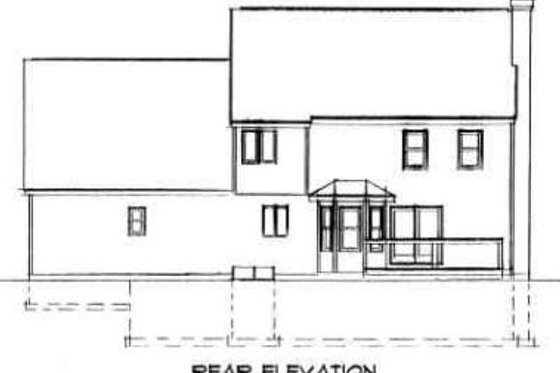 Exterior - Rear Elevation for Country House Plan #75-155 - 3 bed, 2.5 bath