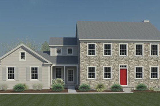 Exterior - Front Elevation for Colonial House Plan #446-2 - 4 bed, 2.5 bath
