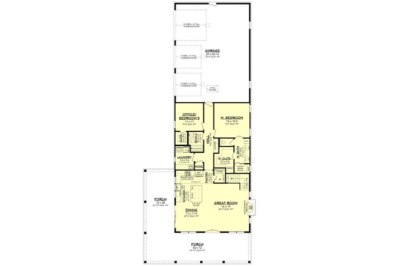House Blueprint - Floor Plan - Main Floor for Barndominium House Plan #430-453 - 5 bed, 3 bath
