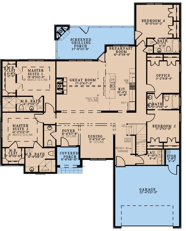 House Blueprint - European Floor Plan - Main Floor Plan #923-302