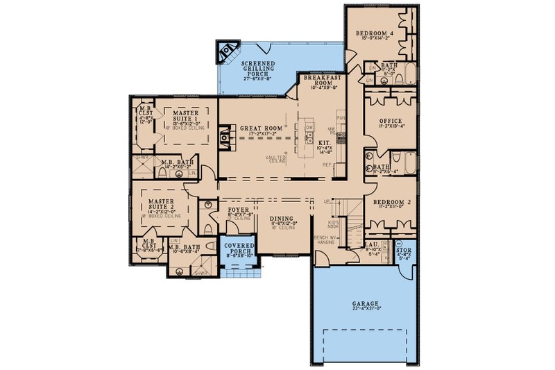 House Plan Design - Floor Plan - Main Floor for European House Plan #923-302 - 4 bed, 4.5 bath