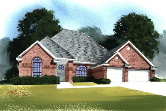 Exterior - Front Elevation for European House Plan #65-236 - 3 bed, 2 bath