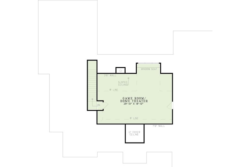 House Blueprint - Floor Plan - Upper Floor for European House Plan #17-581 - 4 bed, 2.5 bath