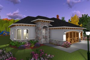 Ranch Exterior - Front Elevation Plan #70-1240