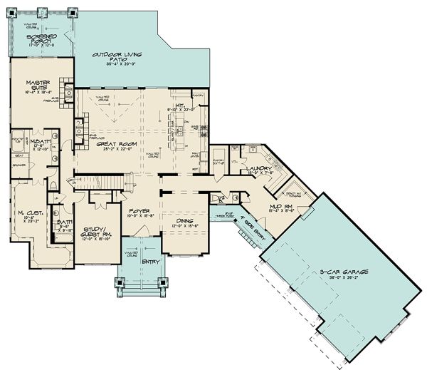 House Plan Design - Craftsman Floor Plan - Main Floor Plan #17-3423