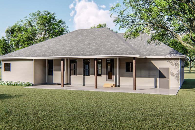 Architectural House Design - Exterior - Rear Elevation for Traditional House Plan #455-123 - 2 bed, 2.5 bath
