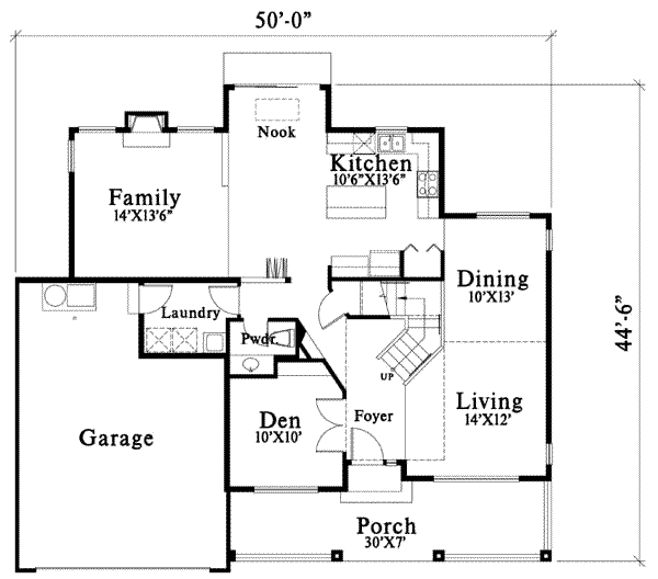 Craftsman Floor Plan - Main Floor Plan #78-140