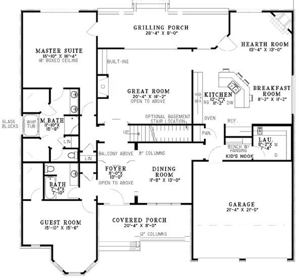 Architectural House Design - Traditional Floor Plan - Main Floor Plan #17-3125