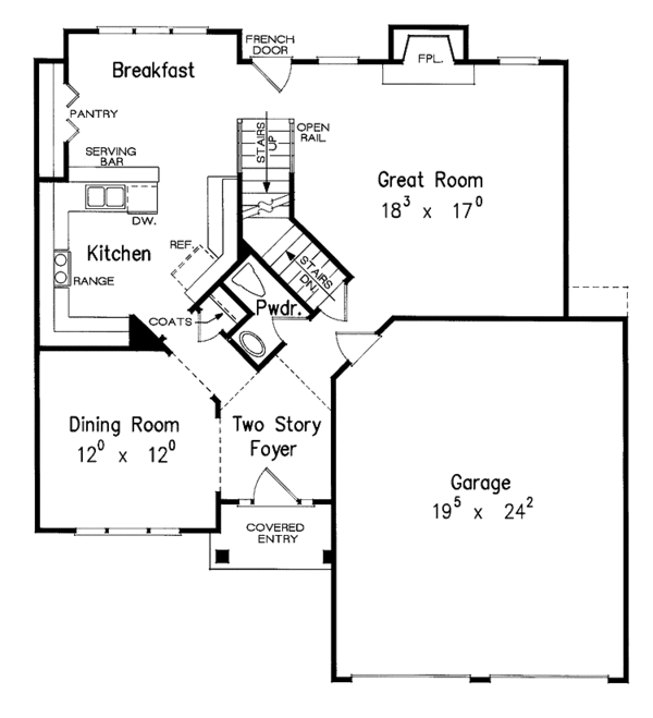 House Design - Colonial Floor Plan - Main Floor Plan #927-700