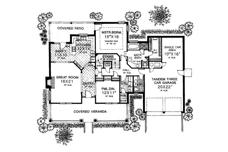 Dream House Plan - Floor Plan - Main Floor for Country House Plan #310-1146 - 4 bed, 3.5 bath
