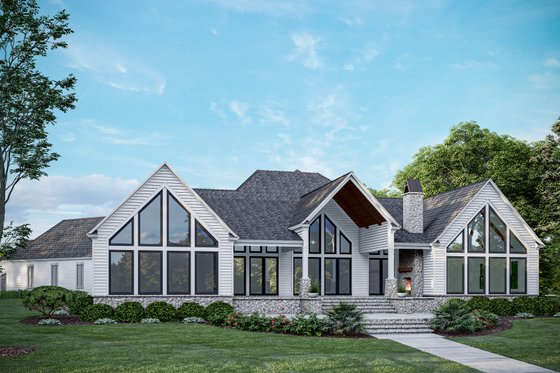 Exterior - Rear Elevation for Farmhouse House Plan #1081-31 - 4 bed, 3.5 bath