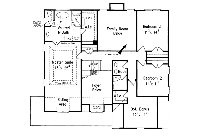 House Blueprint - Floor Plan - Upper Floor for Country House Plan #927-707 - 4 bed, 3 bath