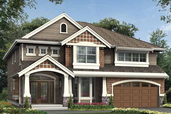 Exterior - Front Elevation 3 for Craftsman House Plan #132-396 - 3 bed, 2.5 bath