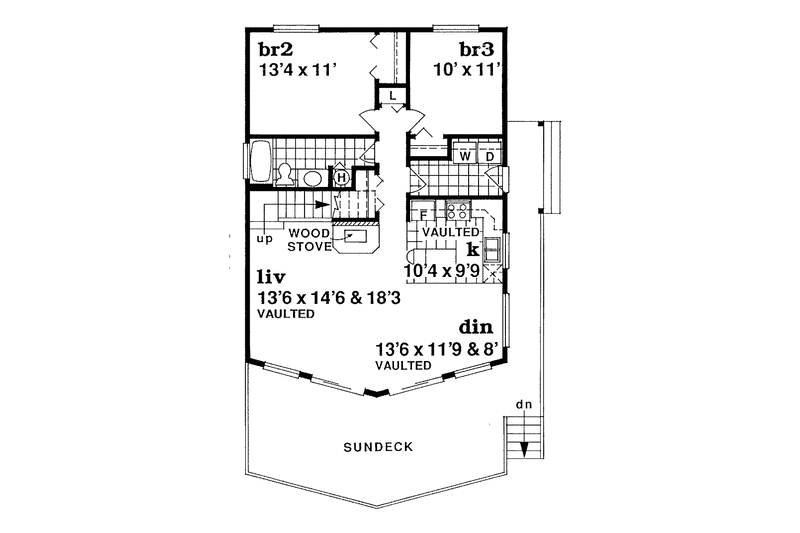 Home Plan - Floor Plan - Main Floor for Contemporary House Plan #47-872 - 3 bed, 2 bath