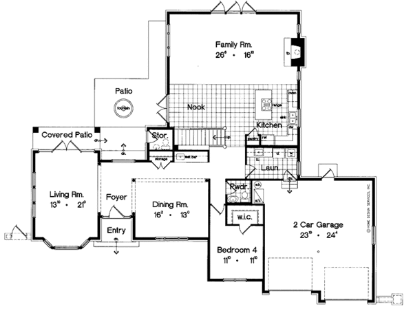 Architectural House Design - European Floor Plan - Main Floor Plan #417-710