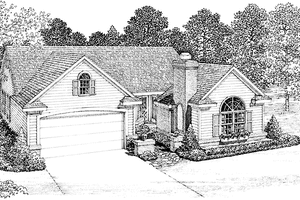 Dream House Plan - Exterior - Front Elevation for Ranch House Plan #72-1014 - 3 bed, 3 bath