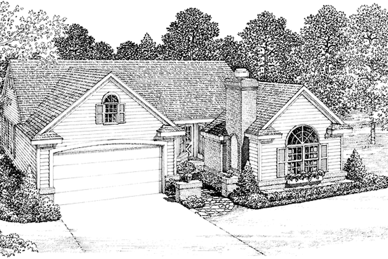 House Blueprint - Ranch Exterior - Front Elevation Plan #72-1014