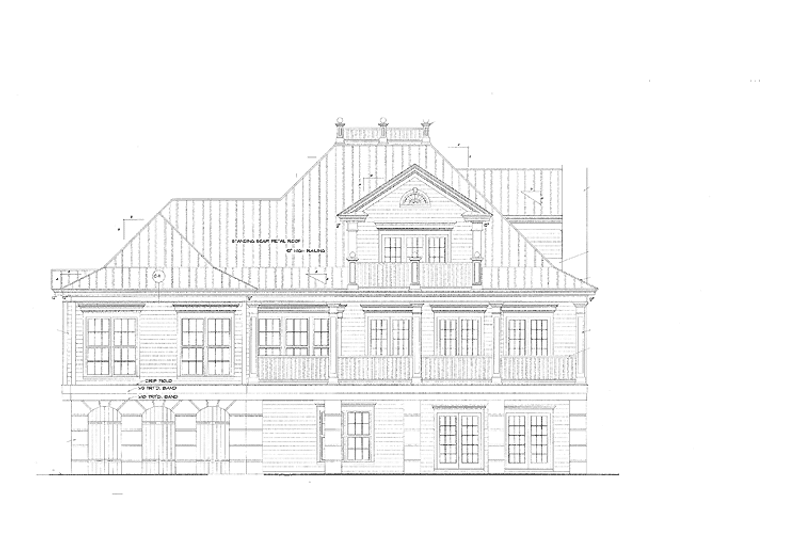 Home Plan - Exterior - Rear Elevation for Country House Plan #37-266 - 4 bed, 4 bath