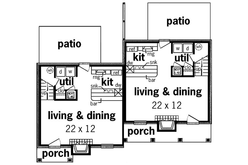Dream House Plan - Floor Plan - Main Floor for Traditional House Plan #45-396 - 4 bed, 2 bath