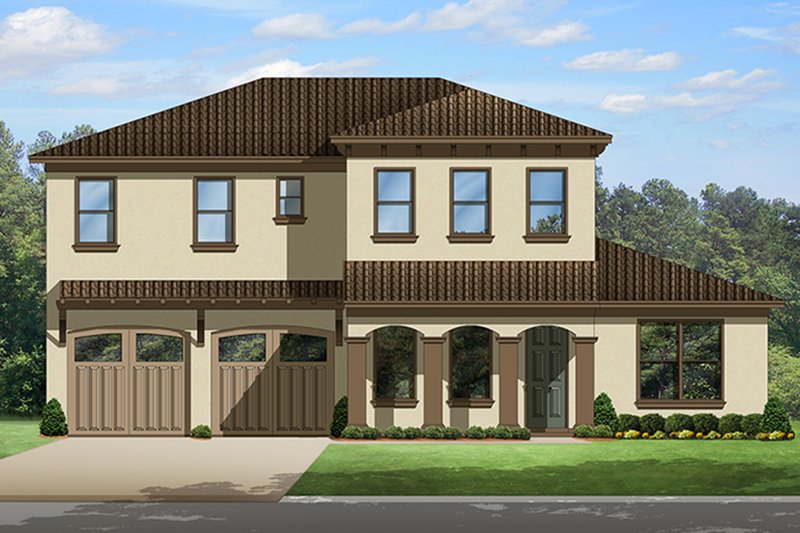 House Blueprint - Mediterranean Exterior - Front Elevation Plan #1058-131