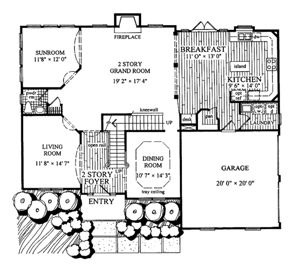 Architectural House Design - Colonial Floor Plan - Main Floor Plan #54-247