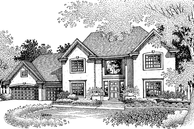 Architectural House Design - Colonial Exterior - Front Elevation Plan #320-654
