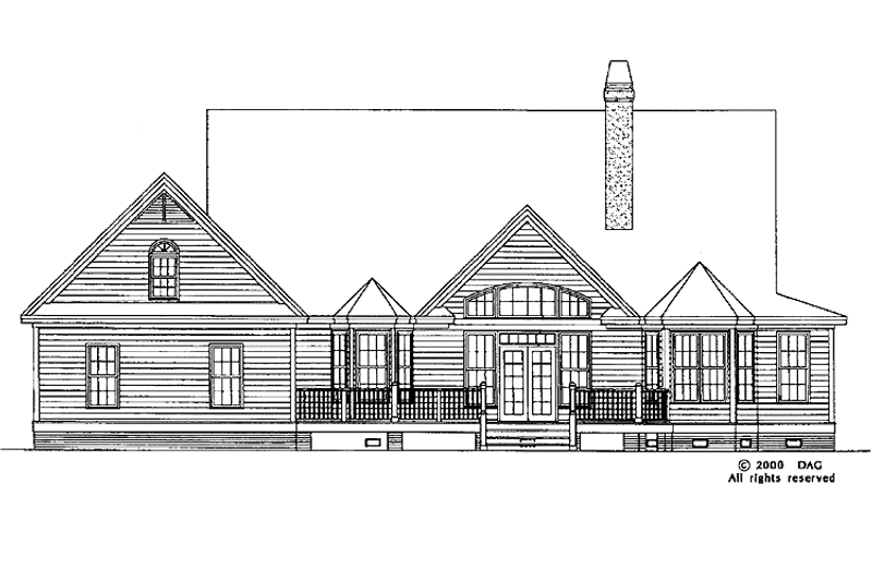 House Plan Design - Exterior - Rear Elevation 1 for Farmhouse House Plan #929-553 - 4 bed, 2.5 bath