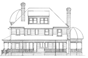 Victorian Style House Plan - 4 Beds 3.5 Baths 3459 Sq/Ft Plan #72-894 Exterior 