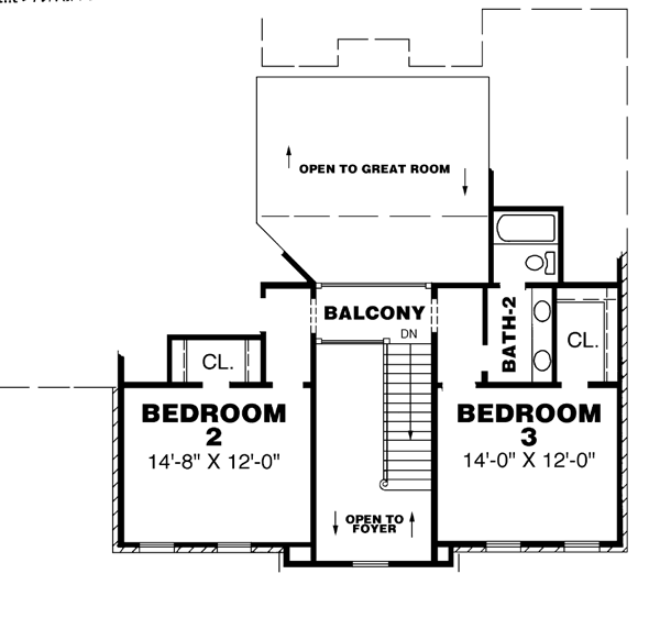 Southern Floor Plan - Upper Floor Plan #34-169