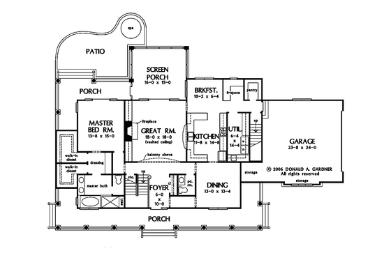 Floor Plan - Main Floor for Country House Plan #929-806 - 3 bed, 3.5 bath