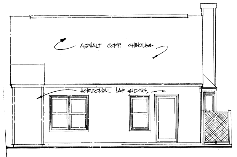 Dream House Plan - Exterior - Rear Elevation for Cottage House Plan #30-258 - 2 bed, 2 bath